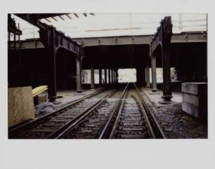 Abriss einer Eisenbahnbrücke, Leipzig
