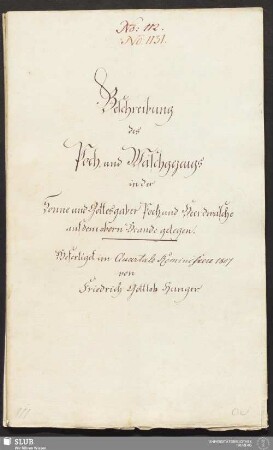 Beschreibung des Poch- und Wäschgezeugs in der Sonne und Gottesgaber Poch- und Heerdwäsche auf dem obern Brande gelegen