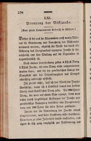 LXI. Benutzung der Mistjauche