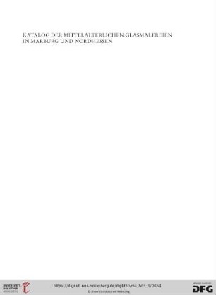 Katalog der mittelalterlichen Glasmalereien in Marburg und Nordhessen