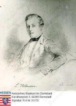 Hofmann, Ludwig (1830-1857) / Porträt, Halbfigur, leicht rechtsgewandt