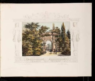 Heidelberg, das Elisabethentor im Schlossgarten von Süden