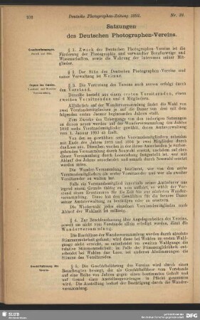 Satzungen des Deutschen Photographen-Vereins