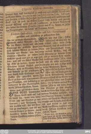 Kirchen-Andachten, welche auf den Gottesdienst gerichtet, und andächtig zu gebrauchen sind.