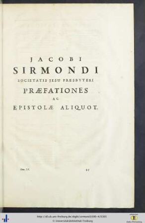 XII. Praefationes Ac Epistolae Aliquot.