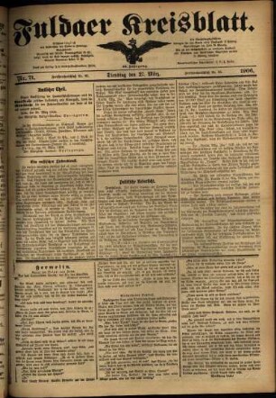 Ausgabe vom Dienstag, den 27. März 1906.