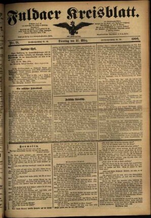Ausgabe vom Dienstag, den 27. März 1906.