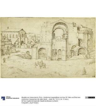 Rom - Nördlicher Kuppelpfeiler von Neu St. Peter und Rest des nördlichen Kreuzarmes der alten Basilika