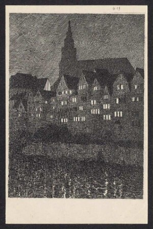 419, Tübingen. Neckarseite der Altstadt.