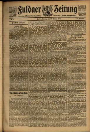 Erste Ausgabe vom Dienstag, den 20. Februar 1906.
