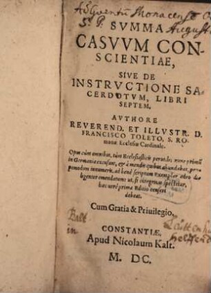 Svmma Casvvm Conscientiae, Sive De Instrvctione Sacerdotvm : Libri Septem