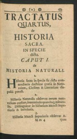 Tractatus Quartus, de Historia Sacra.
