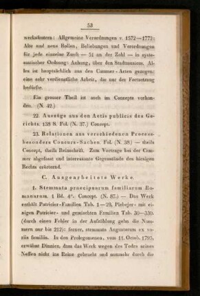 C. Ausgearbeitete Werke