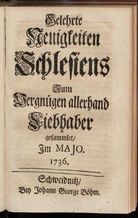 Im Majo. 1736.