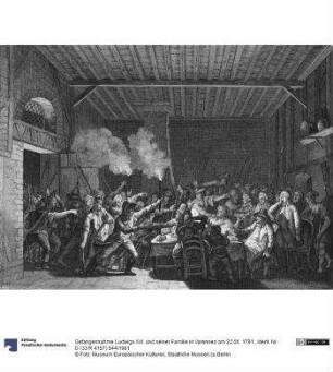 Gefangennahme Ludwigs XVI. und seiner Familie in Varennes am 22.06. 1791.