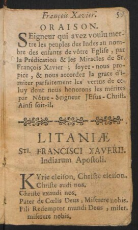 Litaniae Sti. Francisci Xaverii