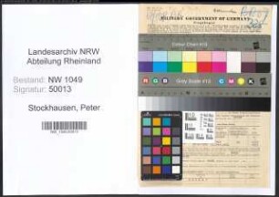 Entnazifizierung Peter Stockhausen , geb. 26.10.1898 (Prokurist)