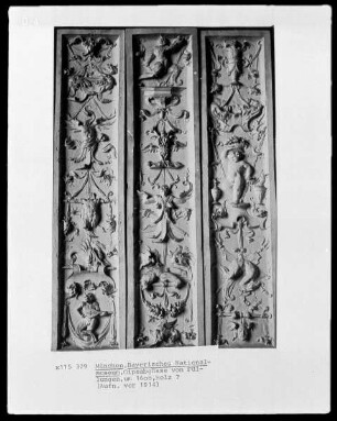 Gipsabgüsse von Füllungen, Holz?, um 1600