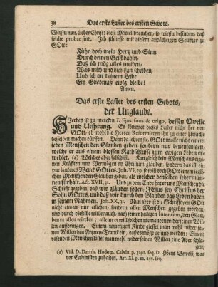Das erste Laster des ersten Gebots, ... - Das zwey und zwantzigste Laster wieder das erste Gebot, ...
