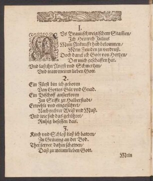 Avs Braunschweigischem Stamen/ || Jch Heinrich Julius ||