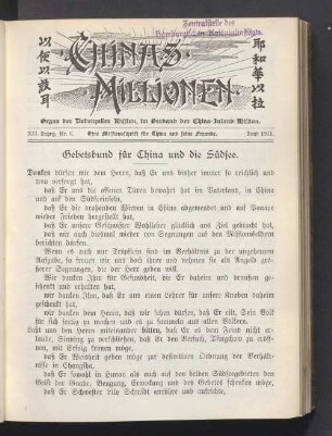 XII. Jahrg. Nr. 6. Juni 1911