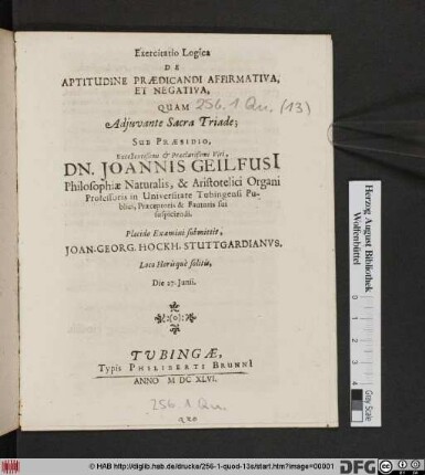 Exercitatio Logica De Aptitudine Praedicandi Affirmativa, Et Negativa