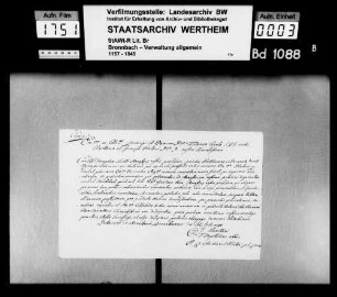 Besetzung der Pfarrei Hochhausen