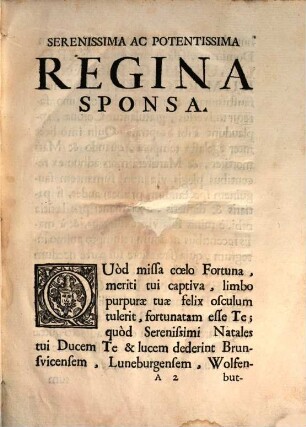 In hoc signo ... congratulatur Elisabethae Christinae Hispaniarum reginae Collegium Societatis Jesu Tridenti