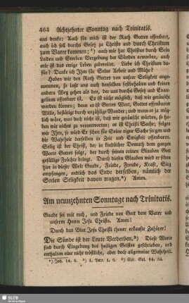 Am neunzehnten Sonntage nach Trinitatis
