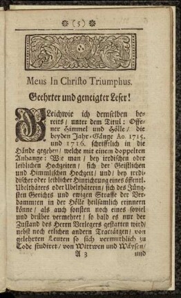 Geehrter und geneigter Leser!