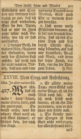 XXVIII. Vom Creuz und Anfechtung.