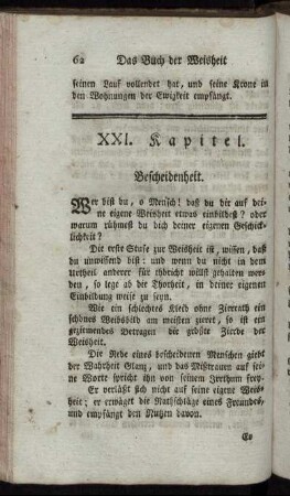 XXI. Kapitel. Bescheidenheit. - XXX. Kapitel. Dankbarkeit.