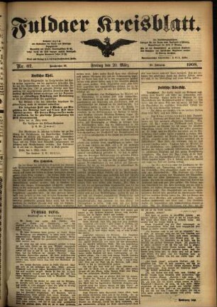 Ausgabe vom Freitag, den 20. März 1908.