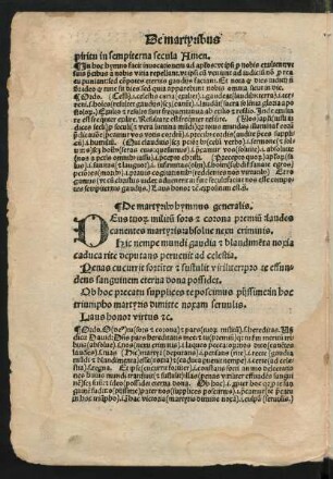 De martyribus hymnus ...