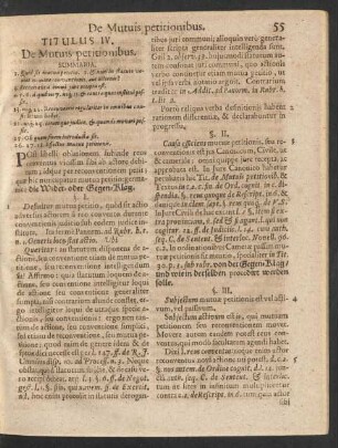 Titulus IV. De Mutuis petitionibus