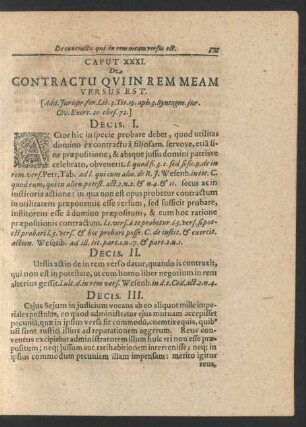 Caput XXXI. De Contractu Qui In Rem Meam Versus Est.