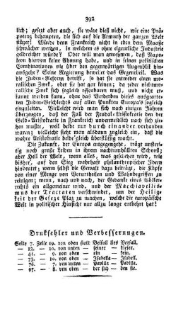 Drukfehler und Verbesserungen.