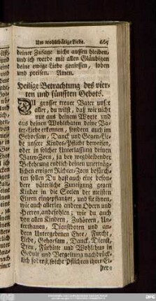 Heilige Betrachtung des vierten und fünfften Gebots.