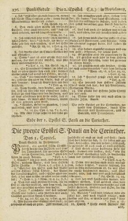Die zweyte Epistel S. Pauli an die Corinther.