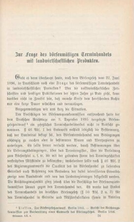 349-367 Zur Frage des börsenmäßigen Terminhandels mit landwirtschaftlichen Produkten