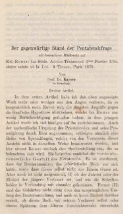 520-564 Der gegenwärtige Stand der Pentateuchfrage : Fortsetzung