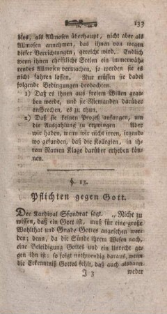 § 13. Pflichten gegen Gott.