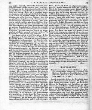 Thierbach, E.: Abriß der katechetischen Regeln und Anweisung zur Einübung derselben. Sondershausen: Eupel 1834