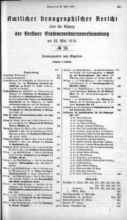 No. 15, 22. Mai 1919