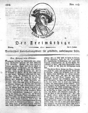 Nro. 113, Montag, den 6. Junius 1808