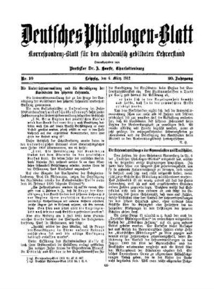 Die Unterrichtsverwaltung und die Vereidigung der Kandidaten des höheren Lehramts