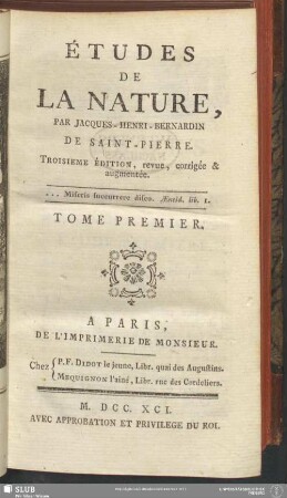 1: Études De La Nature