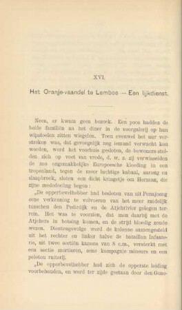 XVI. Het Oranje-vaandel te Lemboe. - Een lijkdienst