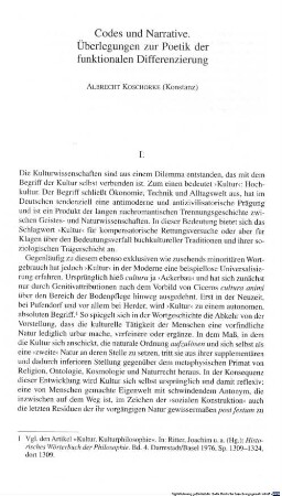Codes und Narrative : Überlegungen zur Poetik der funktionalen Differenzierung
