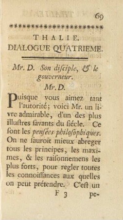 Thalie. Dialogue Quatrieme.